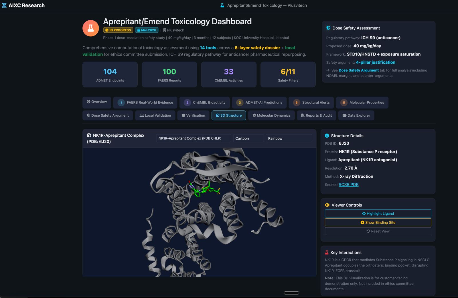 Multi-engine molecular docking visualization showing protein-ligand binding interactions